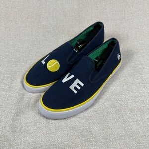 Sperry LOVE Tennis Slip On Shoes Navy Canvas Sneakers Men's 10.5